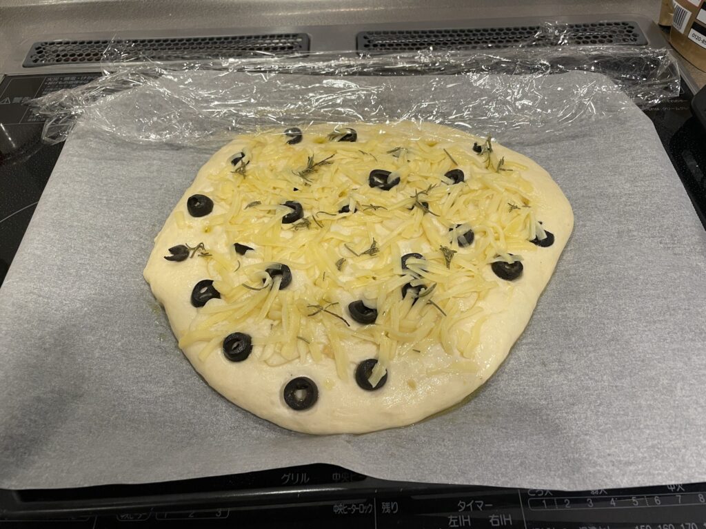 15分発酵させたフォカッチャ生地